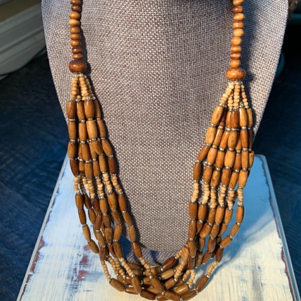 Multi Strand Bead Necklace 24 inch